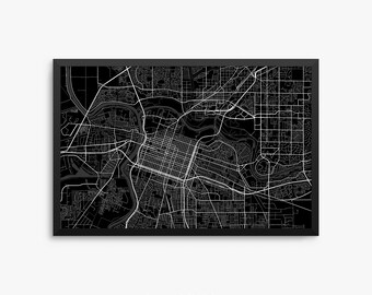 Sacramento City Street Map, Sacramento California USA, Modern Art Print, Office Decor, Home Decor, Sacramento Decor, Sacramento Map, Decor