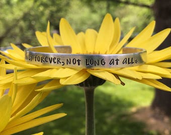 New David Bowie Labyrinth Bracelet It's only forever not long at all | star bracelet | Personalized music bracelet | silver cuff