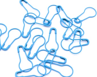 Light Blue/Turquoise Bulb Safety Pin Locking Stitch Markers