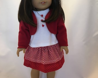 18 inch doll clothes; 3 pc. outfit; skirt, top, and jacket
