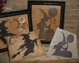 Witches Printable E-PATTERN two Primitive Witch Patterns