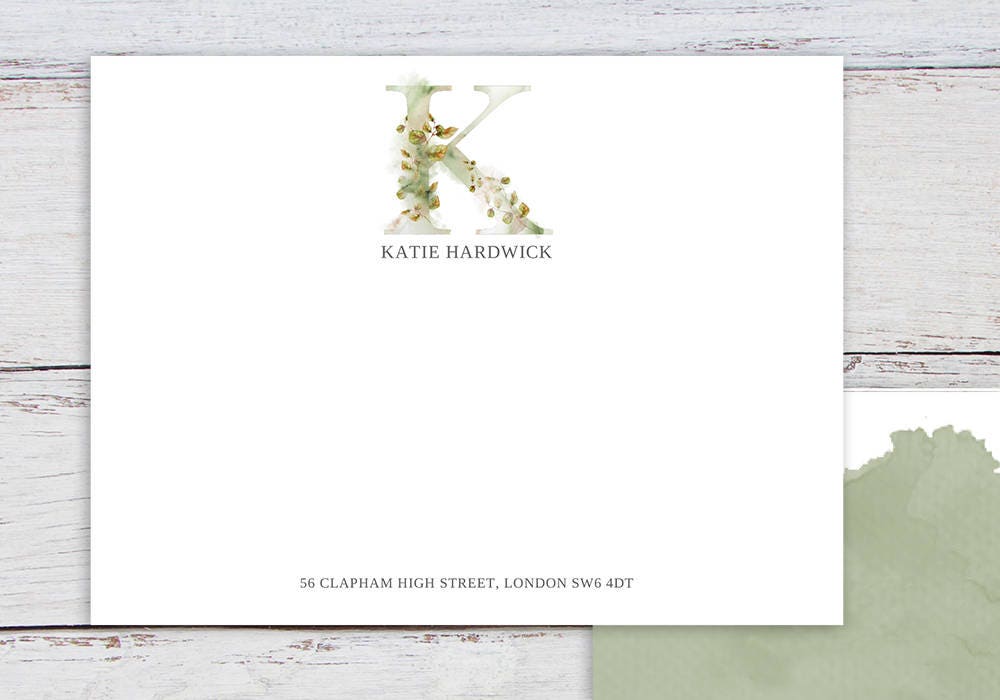 personalised stationery printable whimsical monogram k monogram