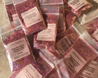 Pink Rose Gold Holographic Glitter .015 Ultra Fine Micro Solvent Resistant Nail Polish Glitter, Craft Glitter Cosmetic Glitter X911