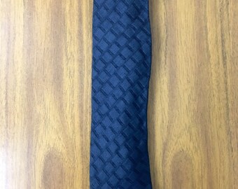 Designer Men's Giorgio Armani 1990s Vintage SILK Necktie, Black Tie, Dark Grey Tie, Silk Tie, Jacquard Tie. Made in Italy.