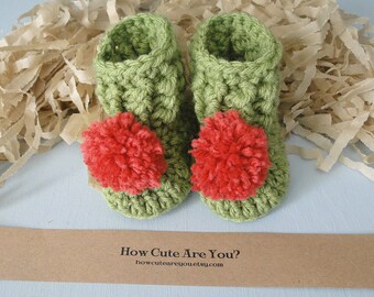 BOOTIES IN A BOX® December Pregnancy Announcement, Baby Reveal, Christmas Reveal, Booties with Custom Message, Ready to Ship, Box or Bag