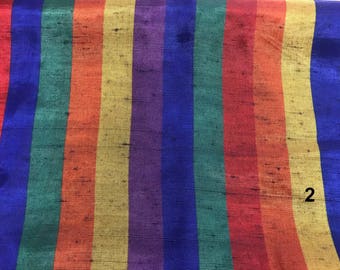 Multicolor Striped Silk Shantung 610/3 Fabric