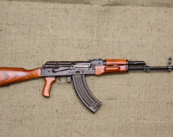 Automatic weapon AK Machine Gun miniature 1:3 wood metal gift man 11,81" 30 cm souvenir