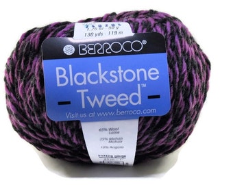 New Berroco Blackstone Tweed Wool Blend Yarn/1 Ball/Concord Grape/ 2684