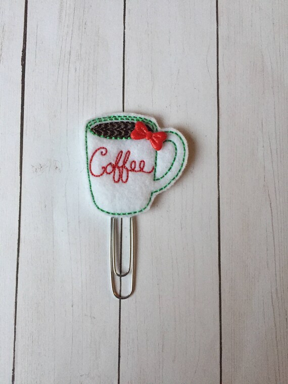 Red & Green Coffee Mug planner Clip/Planner Clip/Bookmark. Coffee Planner Clip. Coffee Mug Planner Clip.