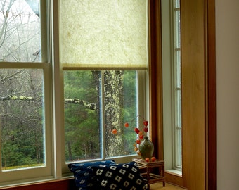 Natural Kozo (mulberry) roller shades, 3 papers available.