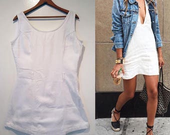 Vintage 90s White Denim Jumper Short