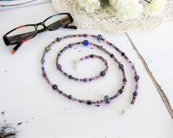 Purple Eyeglass Chain, Eyeglass Chains, Glasses Chain, Eyeglass Holder, Beaded Eyeglass Chain, Eyeglasses Chain, Eyeglass Necklace, EH008