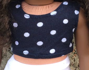 Polka Dot Crop Top for 18 inch dolls