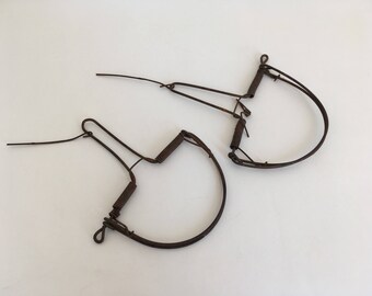 Two mouse traps 1800s little mouse traps, rat trap, rusty iron, gift for hunter, primitive tool, farmhouse, hunting decor, lodge decor