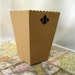 10 Kraft popcorn box treat box party goodies shabby chic kraft county decor wedding party treat box Black fleur de lis accent French Country