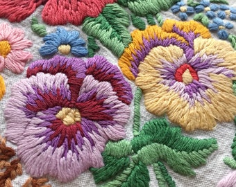 Hand embroidery, antimacassar, chair back covers, wedding decor, handmade, vintage linen, irish linen, floral, side tablecloth, handmade