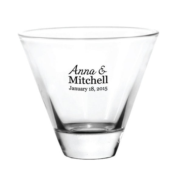 48 Custom Personalized 8oz Stemless Martini Glasses For