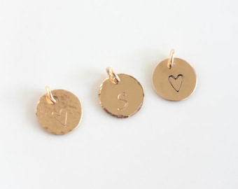 Add a Disc Charm - Gold Filled Stamped Initial Charm