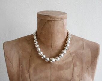 Sterling Graduated Bead Necklace