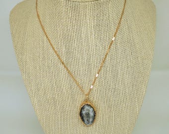 AGATE SLICE Gemstone specialty chain necklace