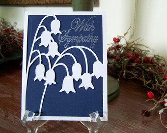 Sympathy Blue & White Lilly of the valley greeting card