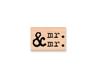 mr. and mr.-wood mounted rubber stamp-(33-06)
