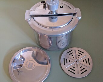 Ekco Hi-Speed Calrod Pressure Cooker 5 Quart Aluminum 4 Pieces