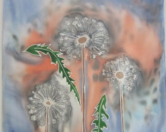 Hand-painted silk scarf. PP0012