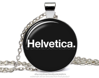 Helvetica Typography Necklace - Handmade