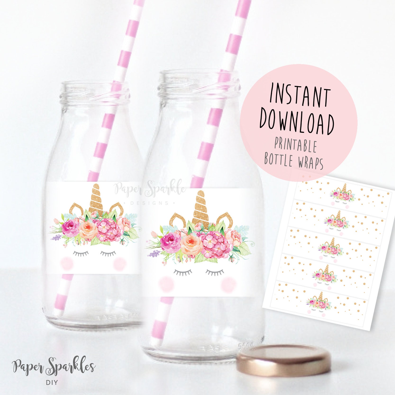 unicorn water bottle labels unicorn water bottle unicorn