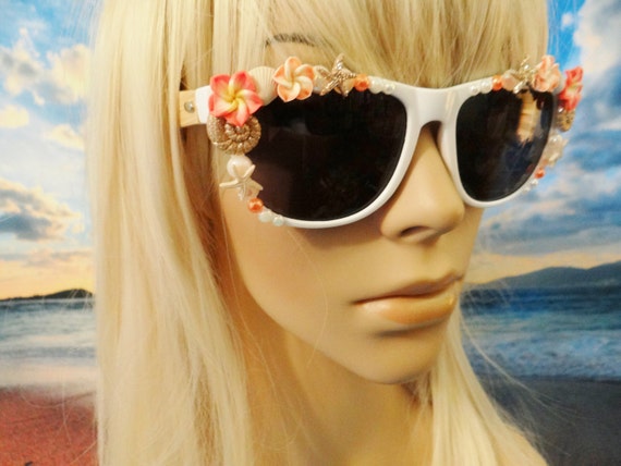 BAMBOO FRAMES I'm Really A MERMAID Sunglasses Sun Glasses Sunnies Wayfarers Aviators Little Seashells Im Beach Sea Ocean Nautical Pinup A043