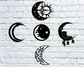 Moon Svg, Moon clipart, Moon vector, Moon digital clipart for design or more, files digital download svg, dxf, png, eps.
