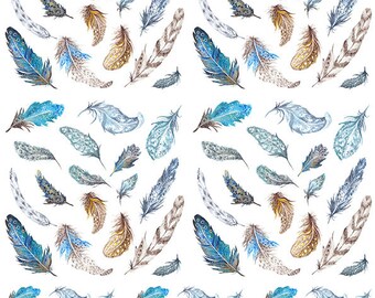 Feathers 90243 - Fused Glass Decal ~ Ceramic Decal - Glass Decal ~LEAD FREE & Food Safe ~ Enamel Decal ~ Waterslide Decal