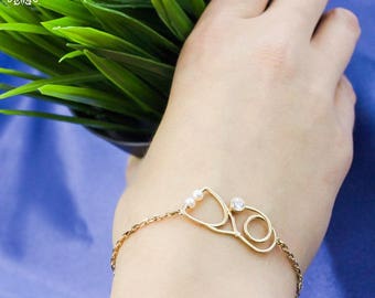 Silver Stethoscope Bracelet-Stethoscope Charm-Doctors Gift-Nurse Gift-Medical Jewellery-Nurse Jewellery-Nurse Gift-Silver Jewellery-MD Gift
