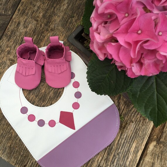 Items similar to Mally Bibs Leather Stain Resistant Bib, Necklace Bib