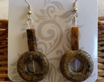 Chohua Jasper and Natural Jasper Stone Earrings (Nickel Free Hooks)