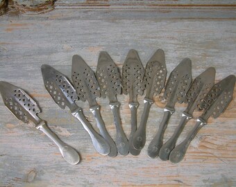 Antique french bistro absinthe spoon. nickel plated Absinthe lozange spoon signed 'Extra Blanc'. Late19th to early 20th century.