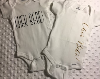 Cher Bebe Onesie, Louisiana Onesie, Cher Bebe, Baby Onesie, Sha Bebe, Sha Baby, Sha, Cher Baby, Onesie