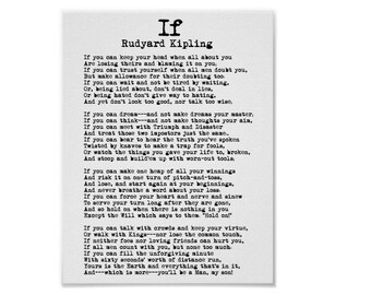 If by Rudyard Kipling Poetry Print