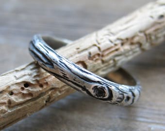 wood grain ring THINNEST PLYWOOD sterling woodland ready to ship