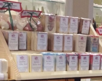Craft Show Display Stand - Wooden 3 Shelf Rack - for Soaps, Perfumes, Candles, Jellies, etc. Great for Craft Show, Farmer's Market, Ren Fair