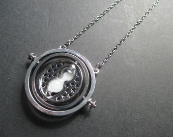 Sablier collier, Harry Potter inspiré, style delayra, chaîne en argent en argent