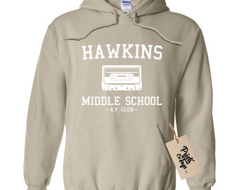 Hawkins Middle School AV Club Hoodie / Hooded Sweatshirt - Stranger Sweater Pullover - Unisex Fit - Ultra Soft