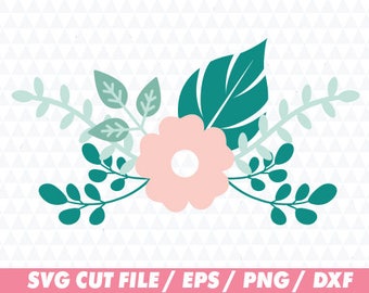 Flower svg, Floral svg, Floral Cricut, Flower wreath svg, Floral wreath svg, Laurel svg, Leaf svg, Monogram svg, Monogram wreath svg