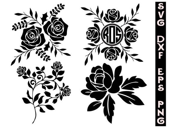 Download Silhouette roses svg roses clipart flowers svg cut files
