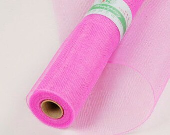 Hot Pink Floral Mesh Wraps 21in x 10yd Poly Mesh Roll, Wreaths Decoration, Pink Decorative Mesh, Floral Mesh Wreaths, Mesh CraftsMesh Wreath