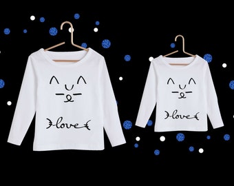 Mother-daughter t-shirt set lechatnoir