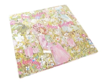 Vintage Wrapping Paper - Happy Birthday Maidens - Full sheet Gift Wrap - Charm Craft
