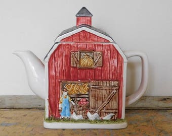 Vintage Gibson Greeting Card Inc. Farmhouse Teapot