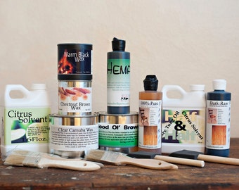 Natural Oil and Wax Wood Finishing Starter Kit